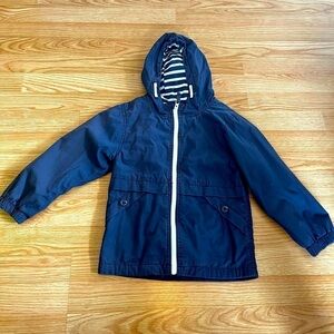 Oshkosh B’gosh Boys Spring Jacket Navy Blue with Zipper Hood and Pockets Size 6